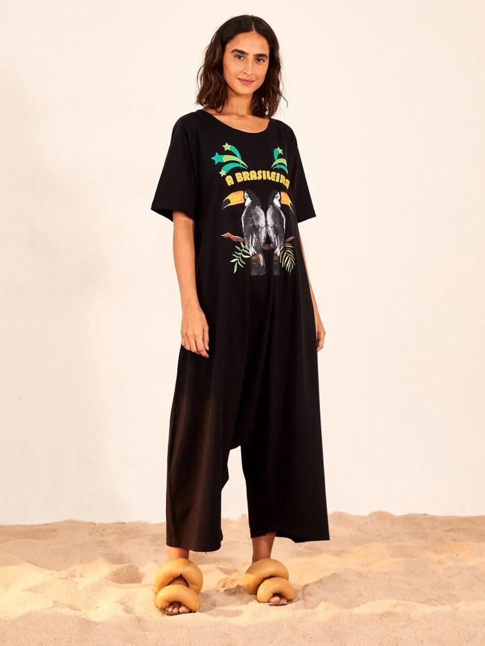 Farm Rio Brasileira Jersey Jumpsuit